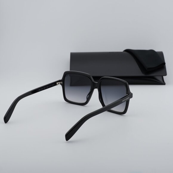 Saint Laurent SL174 001 Sunglasses Black Square Frame, Grey Lenses main image 11